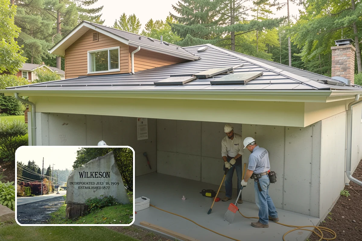 Pool House Construction in Wilkeson, Pierce County, WA - Adds changing rooms and equipment storage