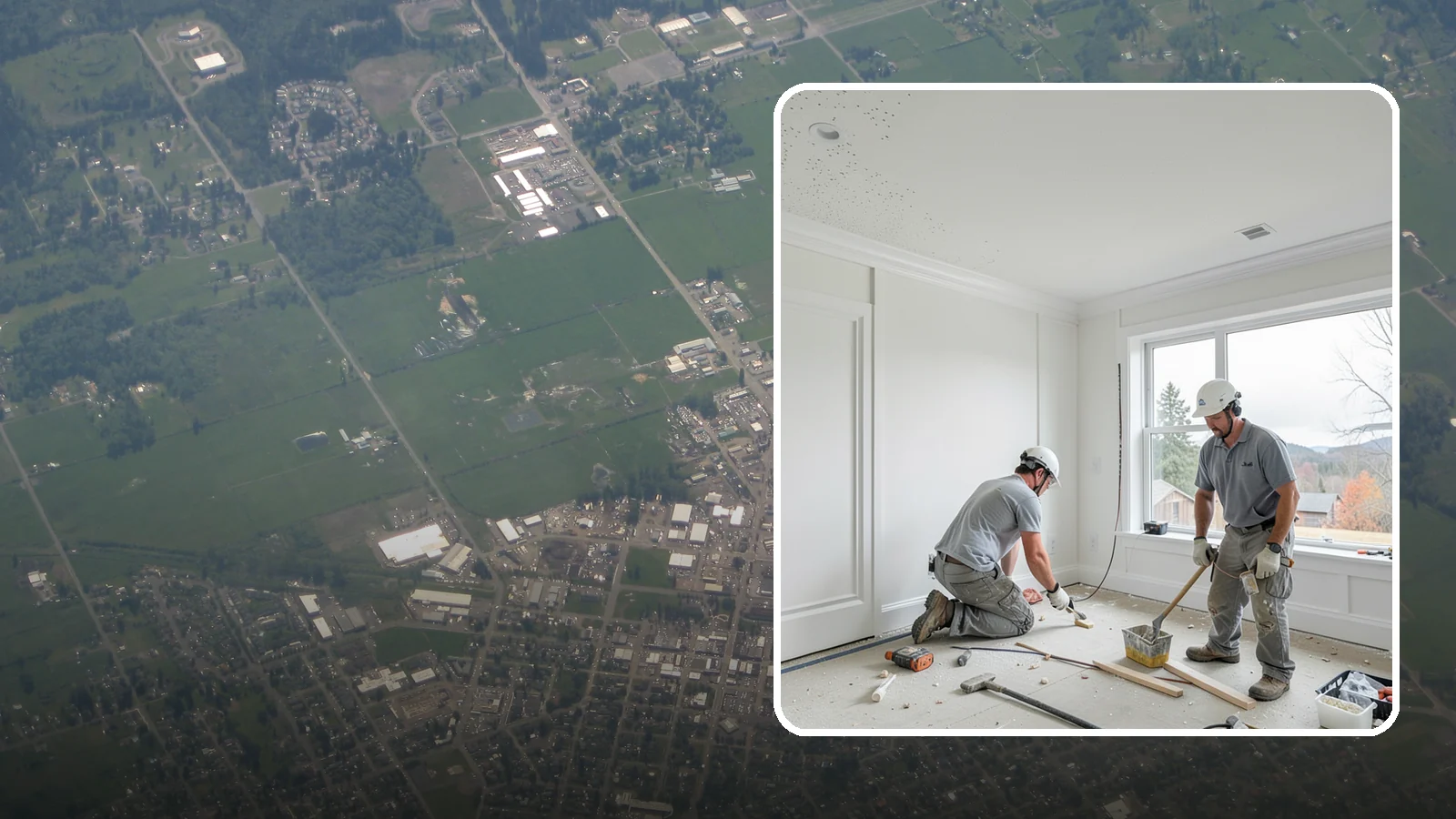 Popcorn Ceiling Removal in Enumclaw, King County, WA - Popcorn ceiling removal strips dated texture and leaves a smooth, modern overhead finish.