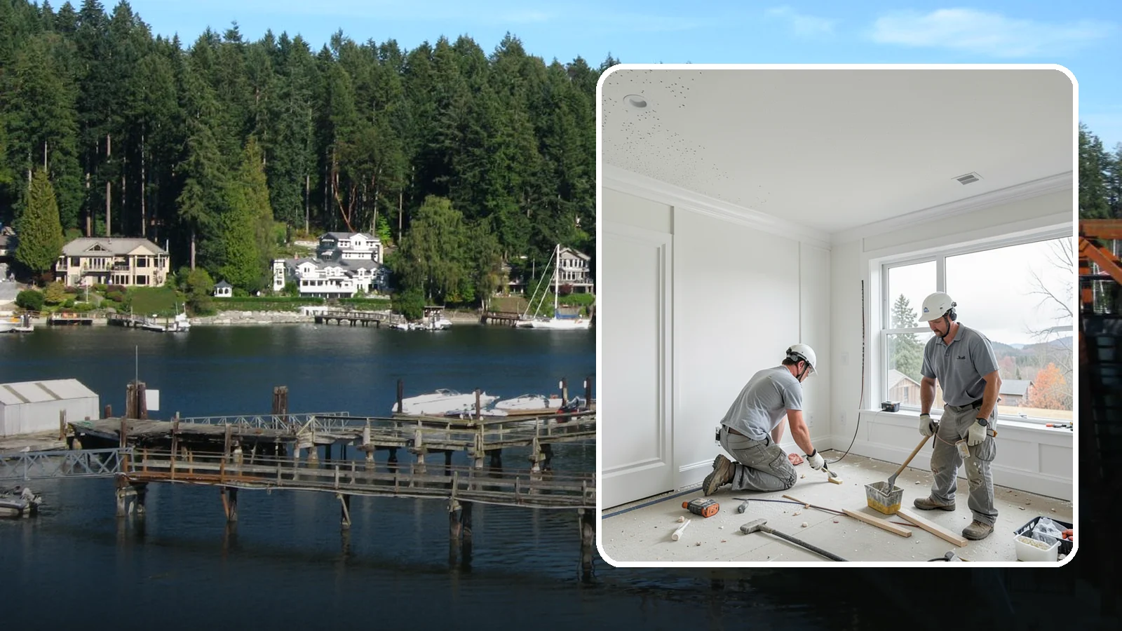 Popcorn Ceiling Removal in Gig Harbor, Pierce County, WA - Popcorn ceiling removal strips dated texture and leaves a smooth, modern overhead finish.