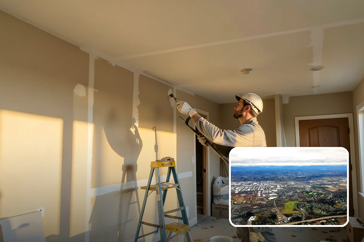 Popcorn Ceiling Removal in Kent, King County, WA - A smooth, updated ceiling that modernizes the room