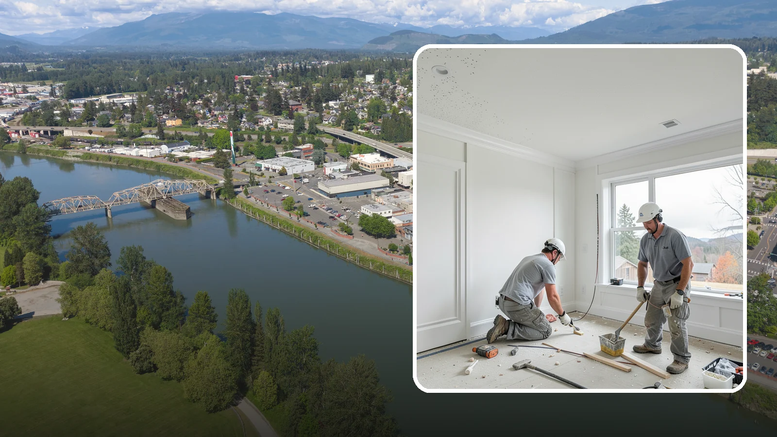 Popcorn Ceiling Removal in Mount Vernon, Skagit County, WA - Popcorn ceiling removal strips dated texture and leaves a smooth, modern overhead finish.