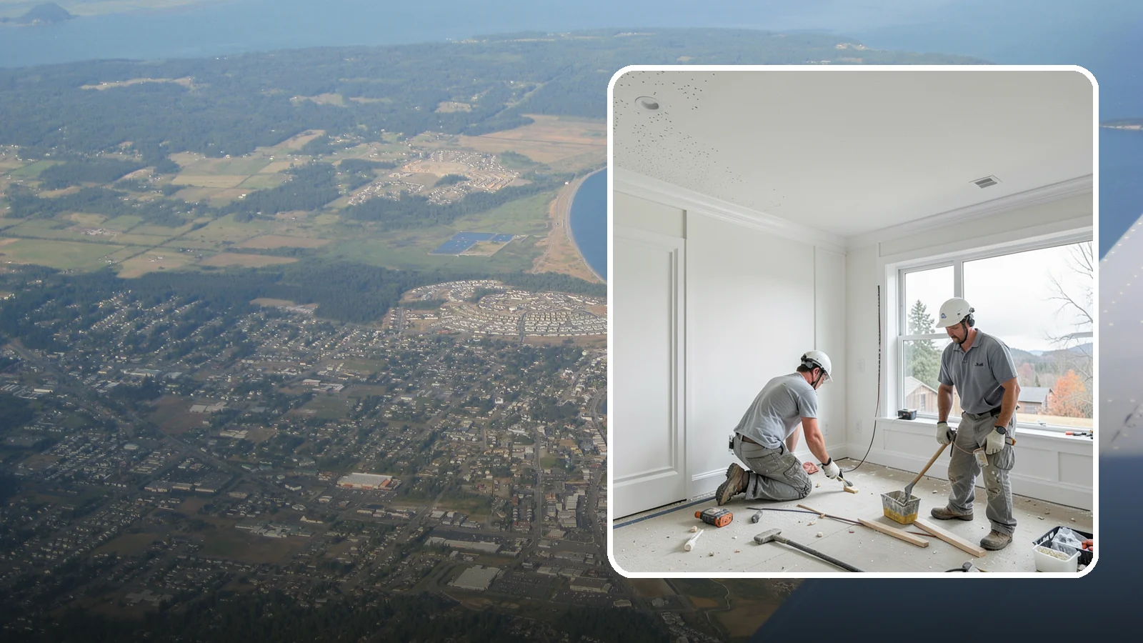 Popcorn Ceiling Removal in Oak Harbor, Island County, WA - Popcorn ceiling removal strips dated texture and leaves a smooth, modern overhead finish.
