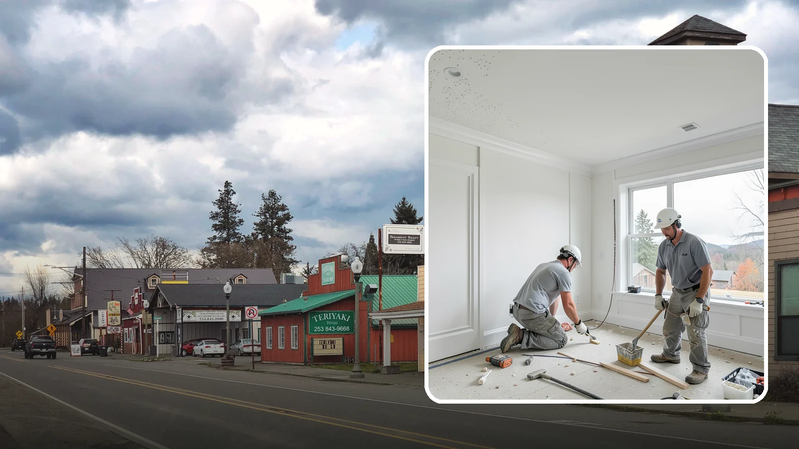 Popcorn Ceiling Removal in Roy, Pierce County, WA - Popcorn ceiling removal strips dated texture and leaves a smooth, modern overhead finish.