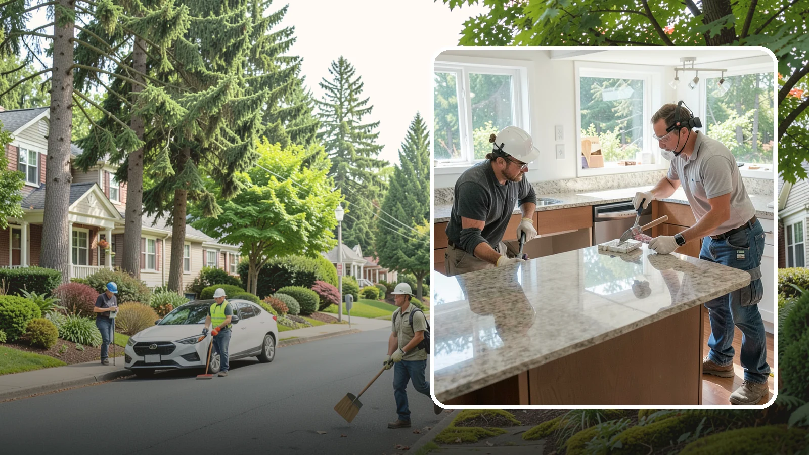 Porcelain Countertop Installation in Beaux Arts Village, King County, WA - Ultra-durable porcelain countertop installation with slim profiles, heat resistance, and highly realistic stone looks.