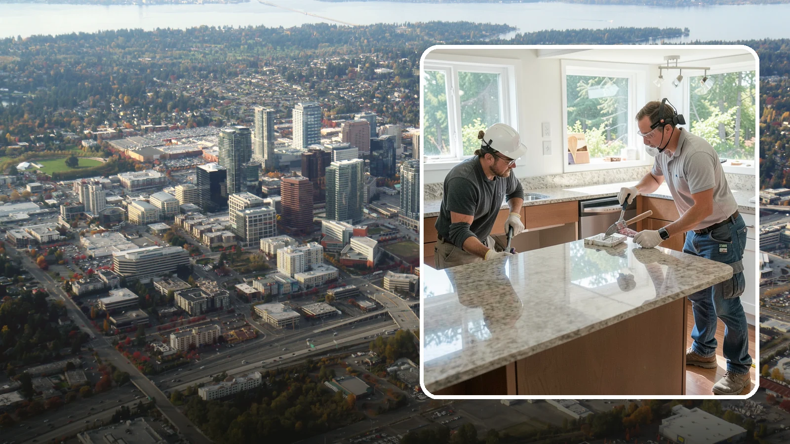 Porcelain Countertop Installation in Bellevue, King County, WA - Ultra-durable porcelain countertop installation with slim profiles, heat resistance, and highly realistic stone looks.