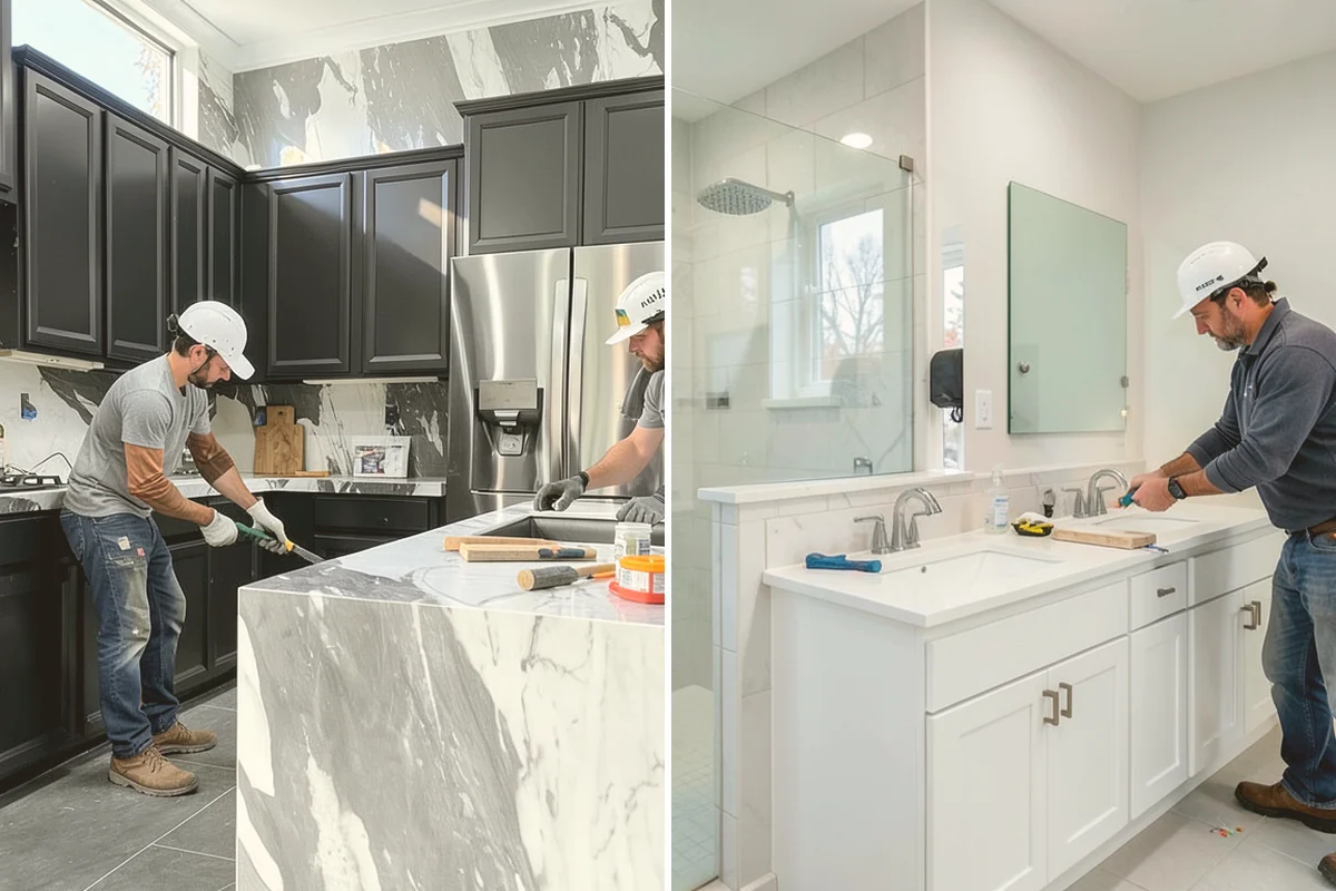 Porcelain Countertop Installation in Bellevue, King County, WA - Select porcelain slab and finish