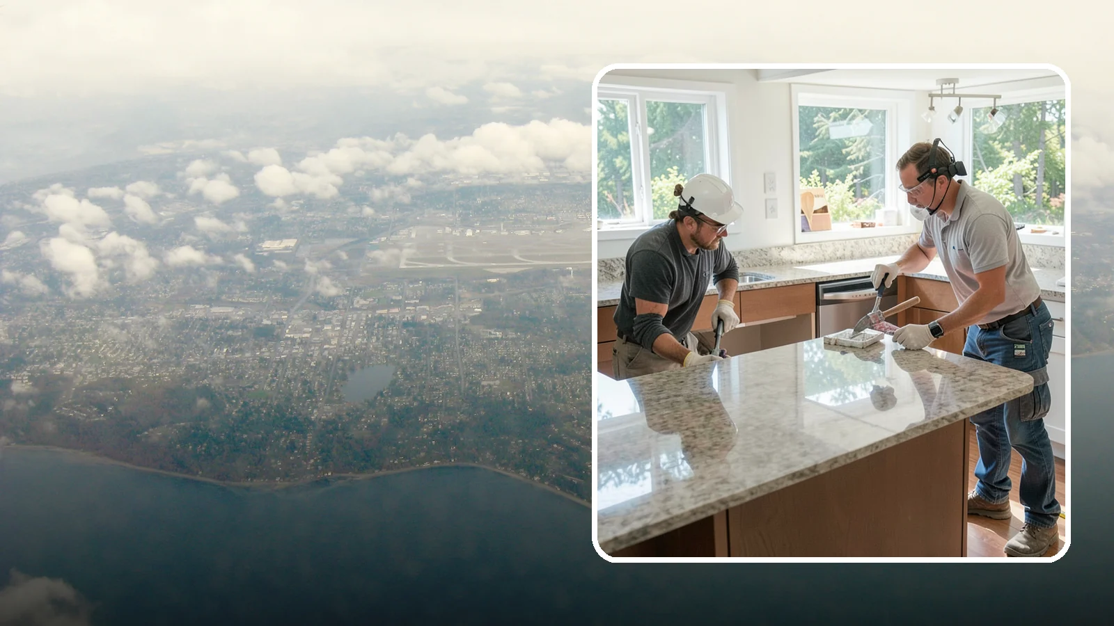 Porcelain Countertop Installation in Burien, King County, WA - Ultra-durable porcelain countertop installation with slim profiles, heat resistance, and highly realistic stone looks.