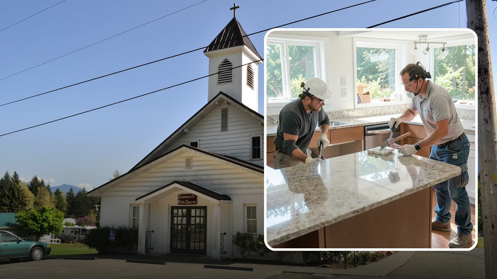 Porcelain Countertop Installation in Concrete, Skagit County, WA - Ultra-durable porcelain countertop installation with slim profiles, heat resistance, and highly realistic stone looks.