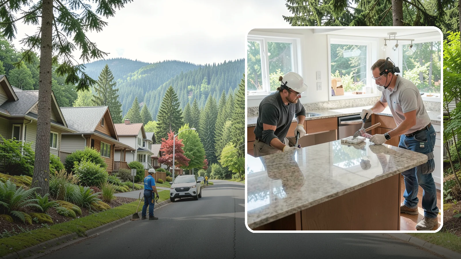 Porcelain Countertop Installation in Darrington, Snohomish County, WA - Ultra-durable porcelain countertop installation with slim profiles, heat resistance, and highly realistic stone looks.