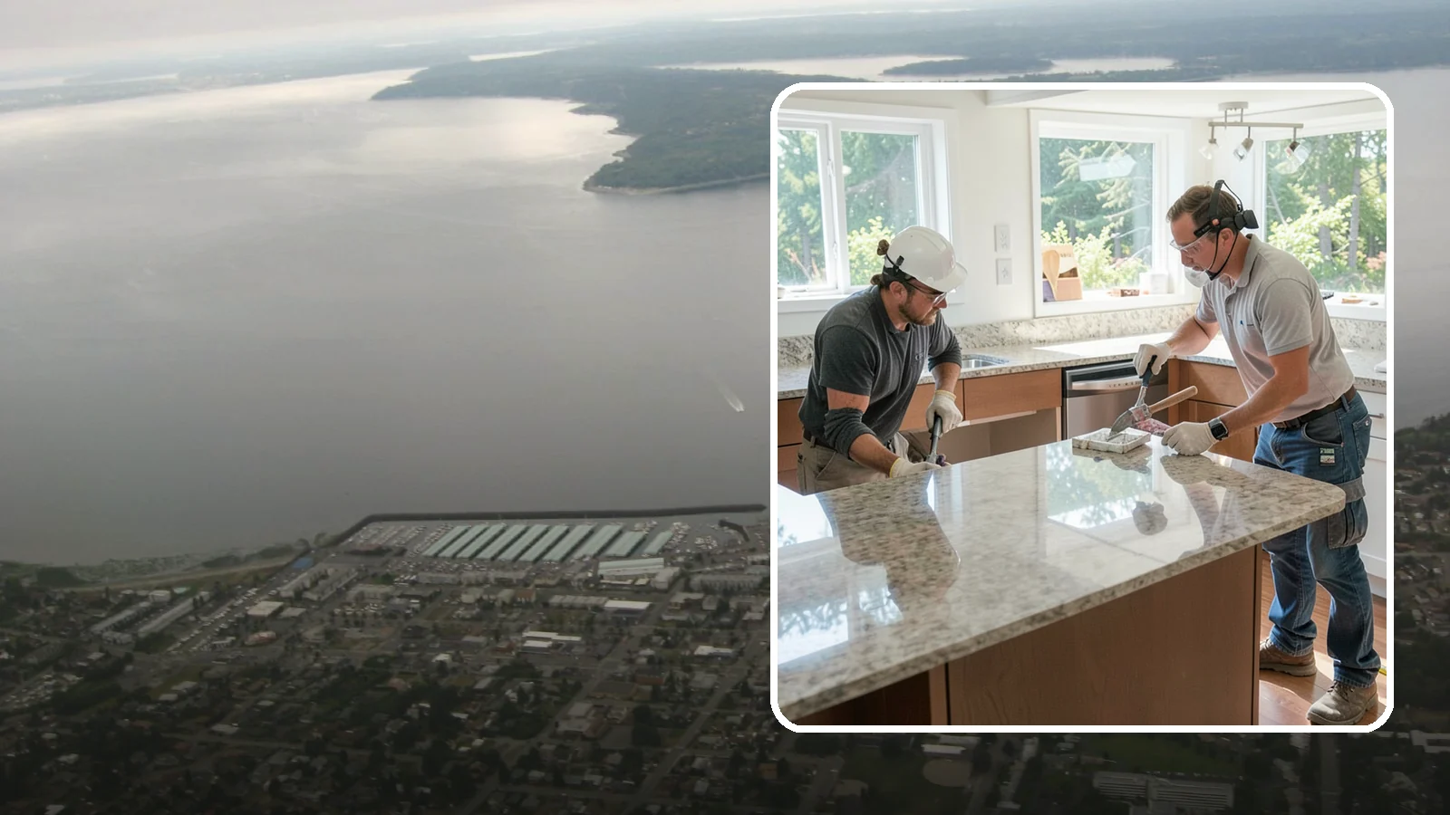 Porcelain Countertop Installation in Des Moines, King County, WA - Ultra-durable porcelain countertop installation with slim profiles, heat resistance, and highly realistic stone looks.