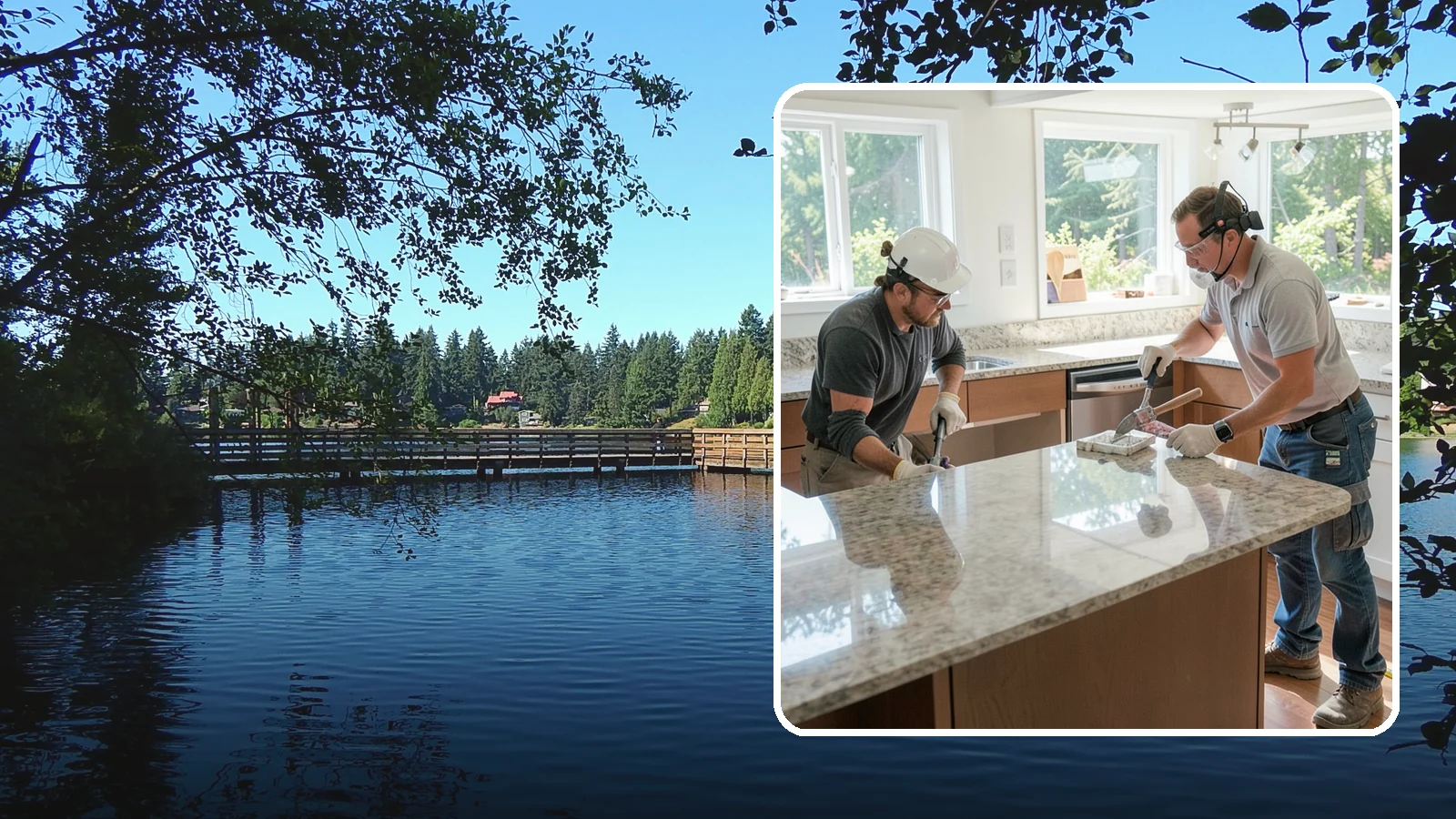 Porcelain Countertop Installation in Federal Way, King County, WA - Ultra-durable porcelain countertop installation with slim profiles, heat resistance, and highly realistic stone looks.