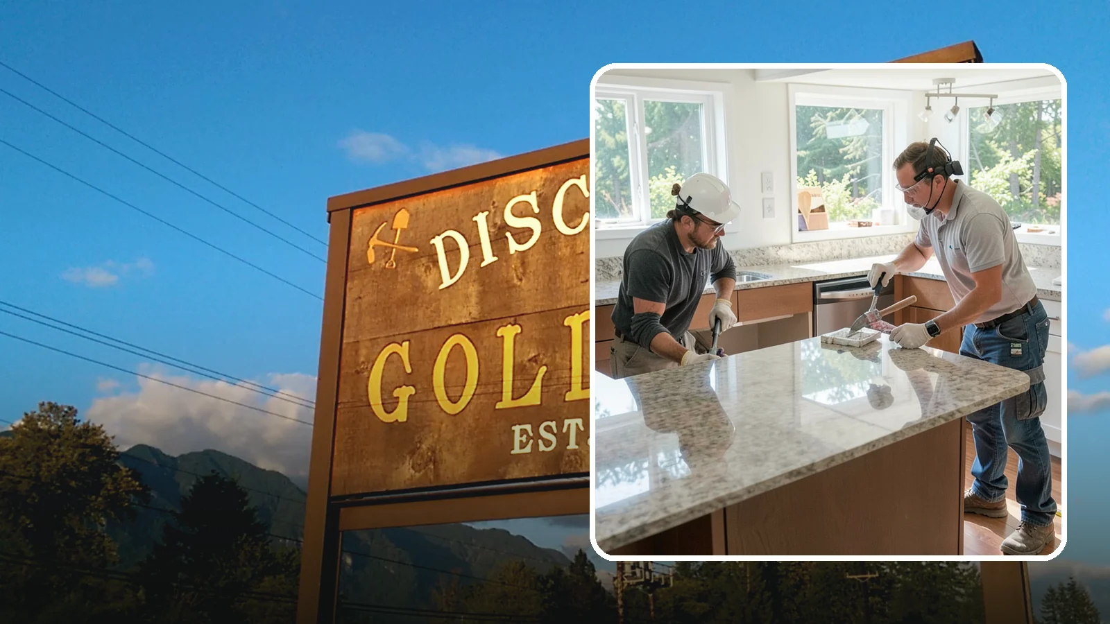 Porcelain Countertop Installation in Gold Bar, Snohomish County, WA - Ultra-durable porcelain countertop installation with slim profiles, heat resistance, and highly realistic stone looks.