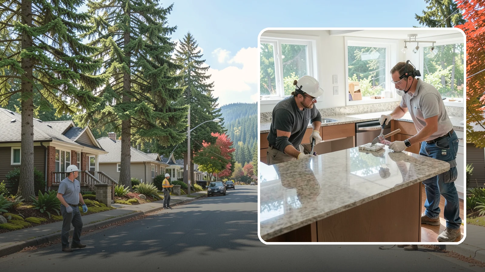 Porcelain Countertop Installation in Hunts Point, King County, WA - Ultra-durable porcelain countertop installation with slim profiles, heat resistance, and highly realistic stone looks.
