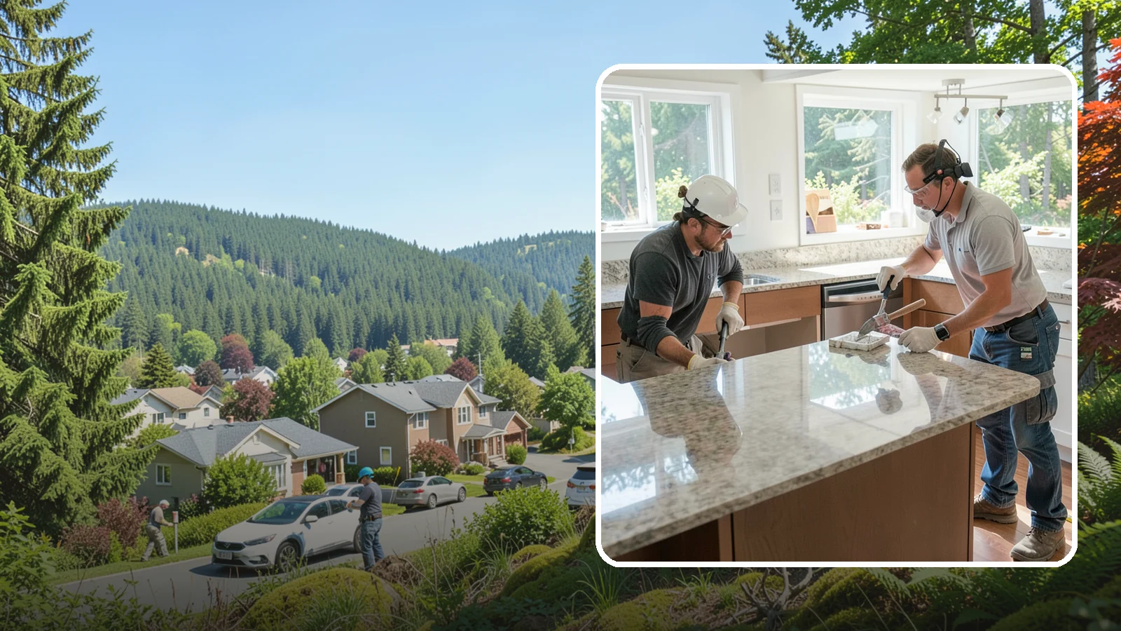 Porcelain Countertop Installation in Index, Snohomish County, WA - Ultra-durable porcelain countertop installation with slim profiles, heat resistance, and highly realistic stone looks.
