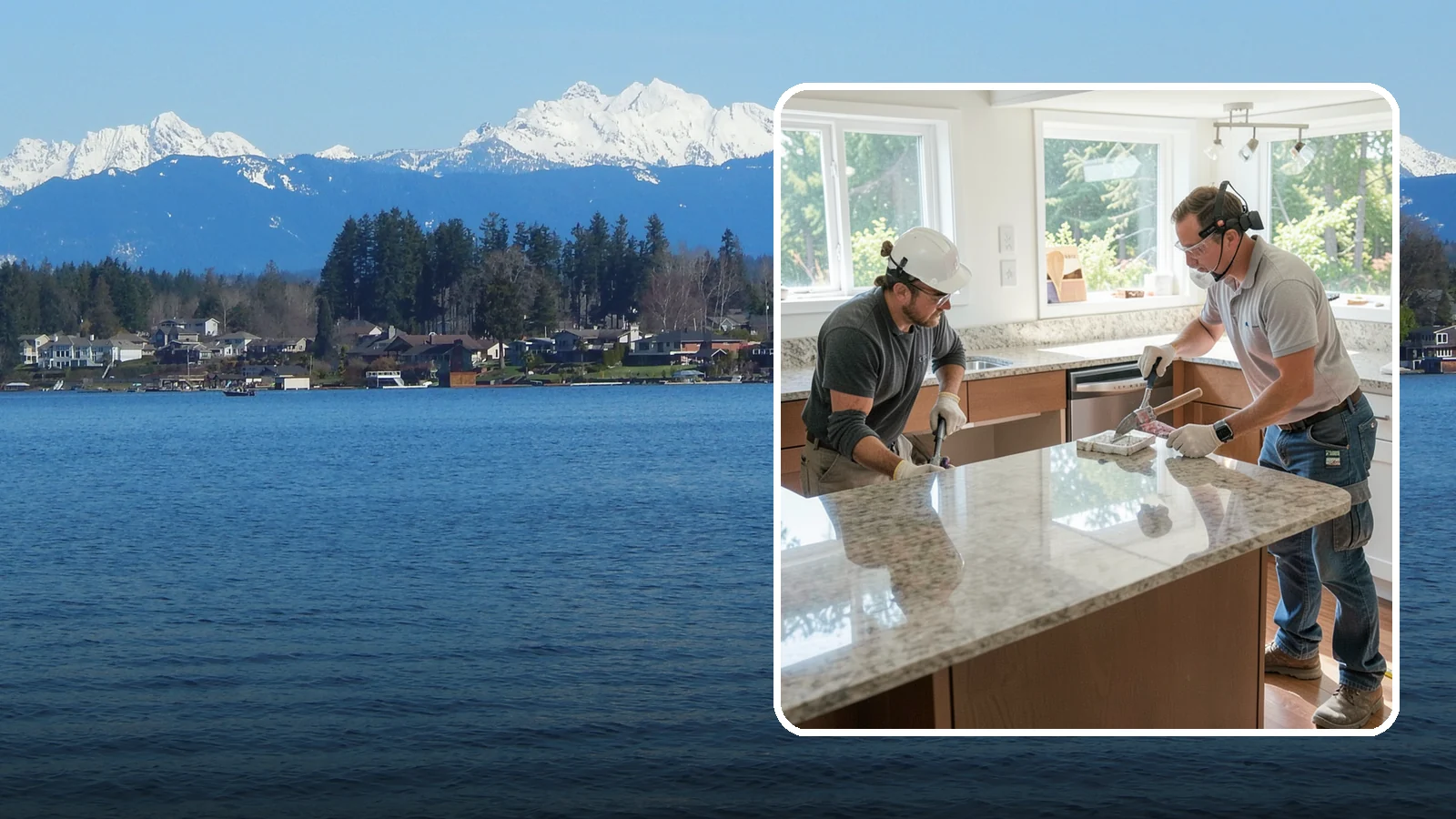 Porcelain Countertop Installation in Lake Stevens, Snohomish County, WA - Ultra-durable porcelain countertop installation with slim profiles, heat resistance, and highly realistic stone looks.
