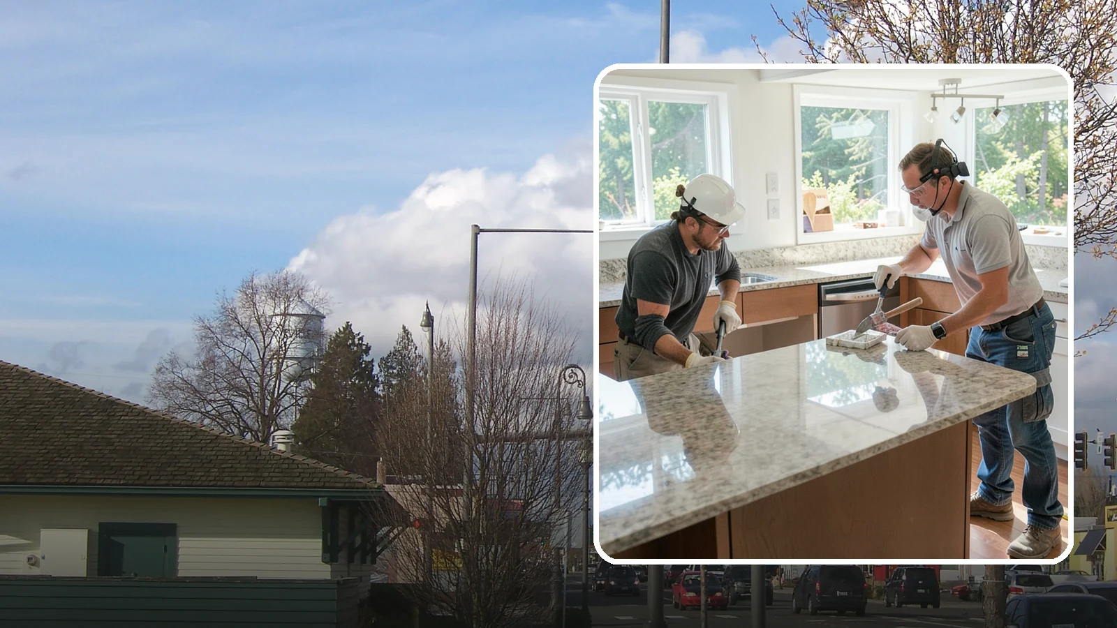 Porcelain Countertop Installation in Marysville, Snohomish County, WA - Ultra-durable porcelain countertop installation with slim profiles, heat resistance, and highly realistic stone looks.