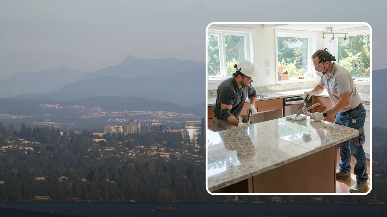 Porcelain Countertop Installation in Medina, King County, WA - Ultra-durable porcelain countertop installation with slim profiles, heat resistance, and highly realistic stone looks.