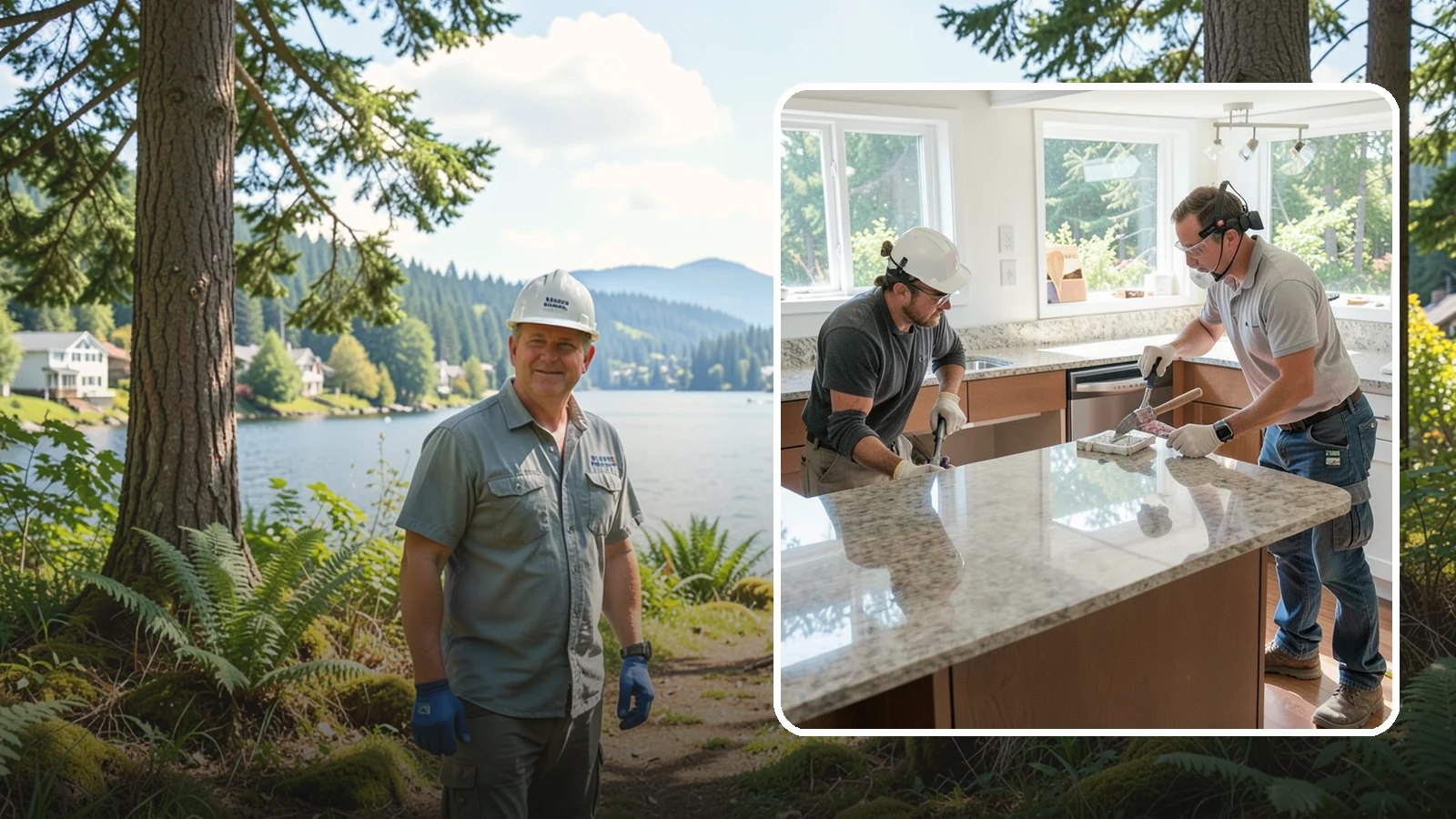 Porcelain Countertop Installation in Milton, King County, WA - Ultra-durable porcelain countertop installation with slim profiles, heat resistance, and highly realistic stone looks.