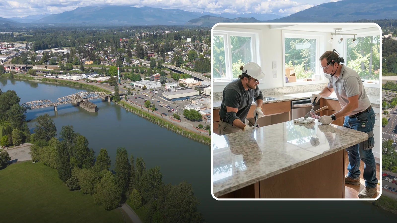 Porcelain Countertop Installation in Mount Vernon, Skagit County, WA - Ultra-durable porcelain countertop installation with slim profiles, heat resistance, and highly realistic stone looks.