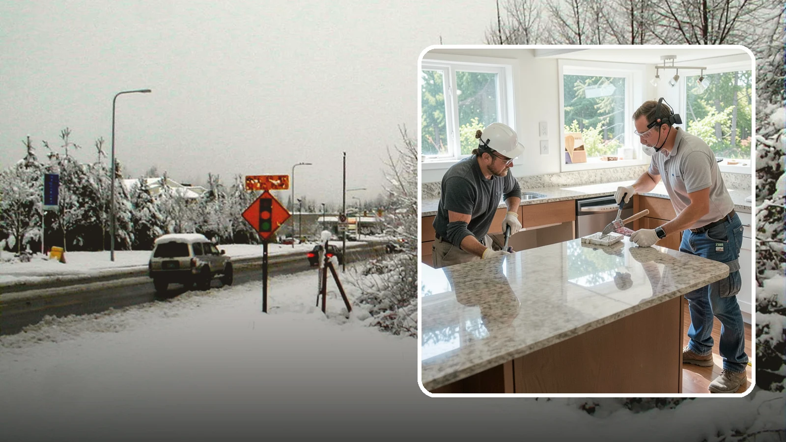 Porcelain Countertop Installation in Newcastle, King County, WA - Ultra-durable porcelain countertop installation with slim profiles, heat resistance, and highly realistic stone looks.