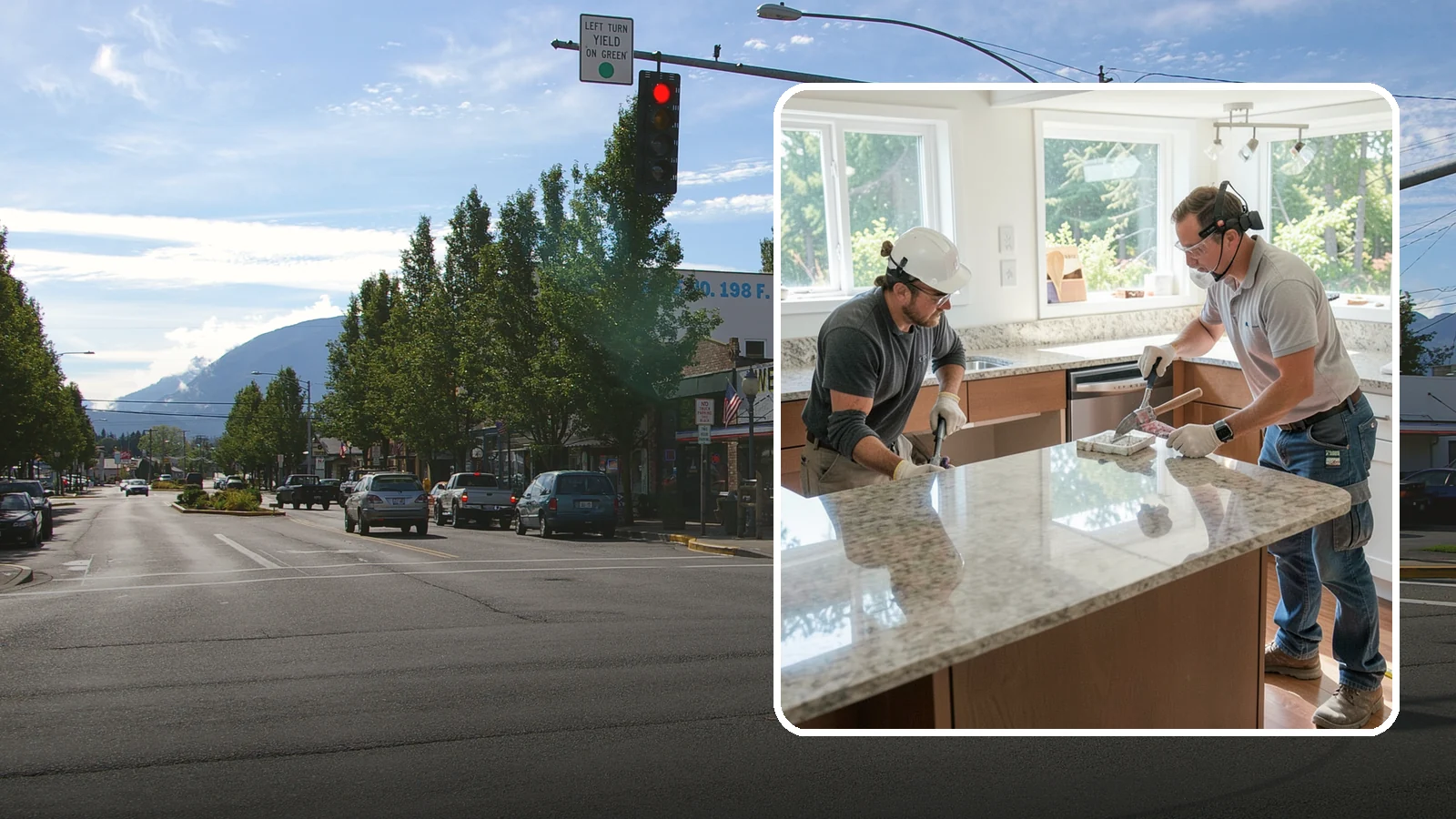 Porcelain Countertop Installation in North Bend, King County, WA - Ultra-durable porcelain countertop installation with slim profiles, heat resistance, and highly realistic stone looks.