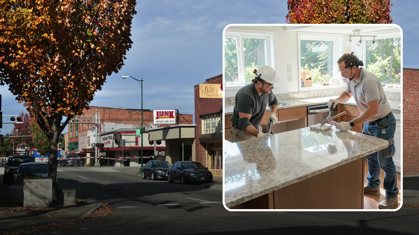 Porcelain Countertop Installation in Puyallup, Pierce County, WA - Ultra-durable porcelain countertop installation with slim profiles, heat resistance, and highly realistic stone looks.