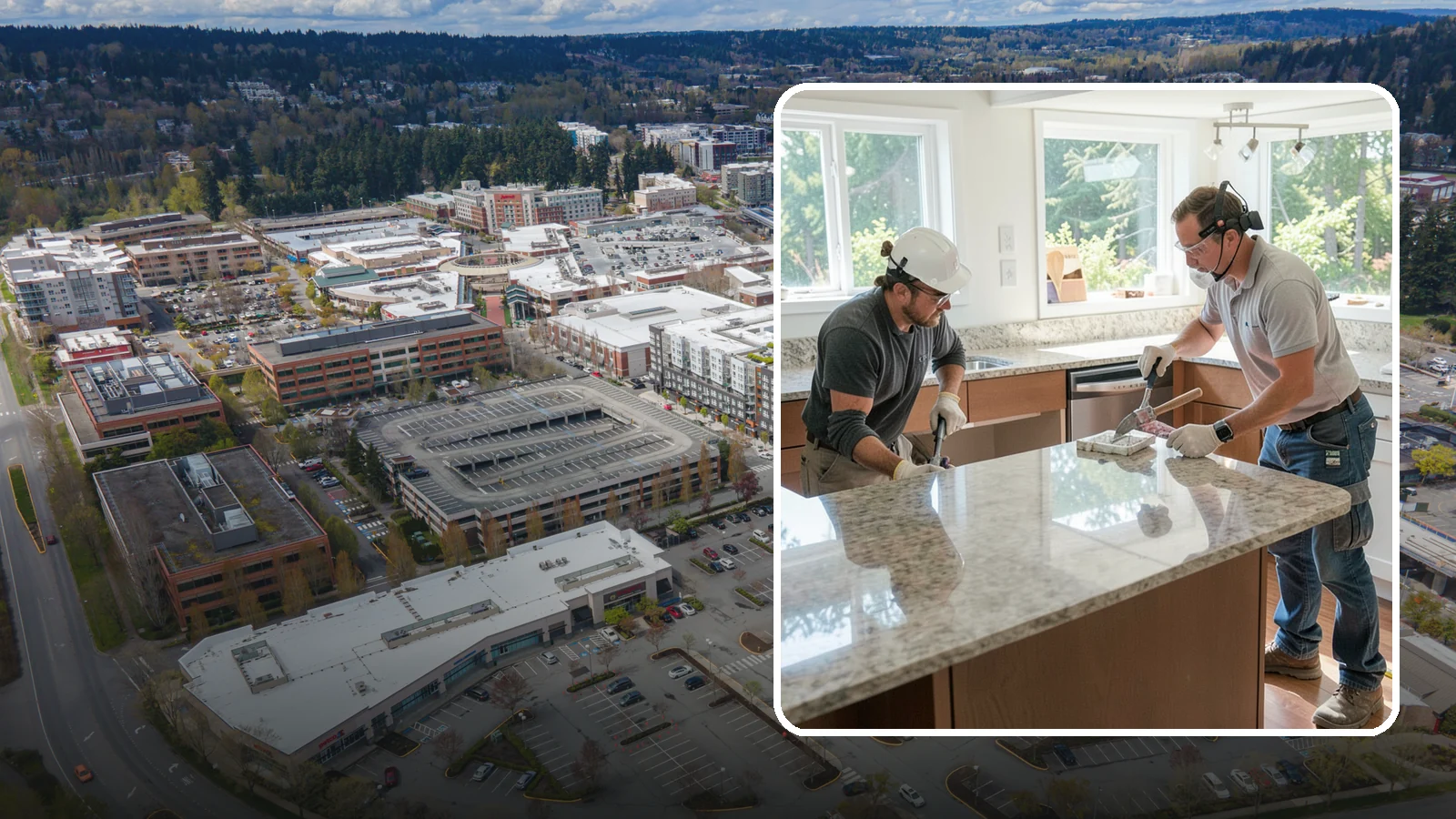Porcelain Countertop Installation in Redmond, King County, WA - Ultra-durable porcelain countertop installation with slim profiles, heat resistance, and highly realistic stone looks.