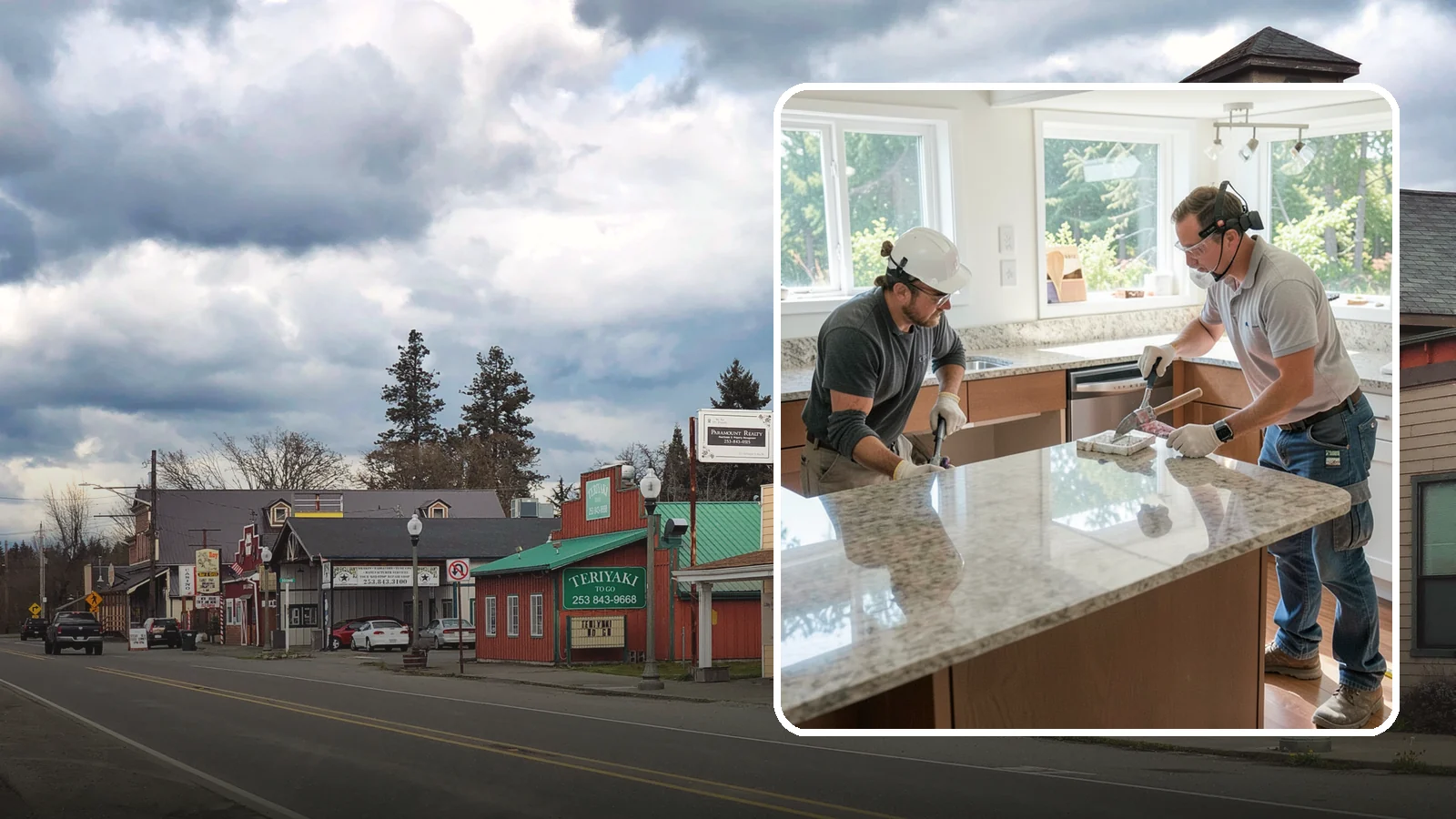 Porcelain Countertop Installation in Roy, Pierce County, WA - Ultra-durable porcelain countertop installation with slim profiles, heat resistance, and highly realistic stone looks.