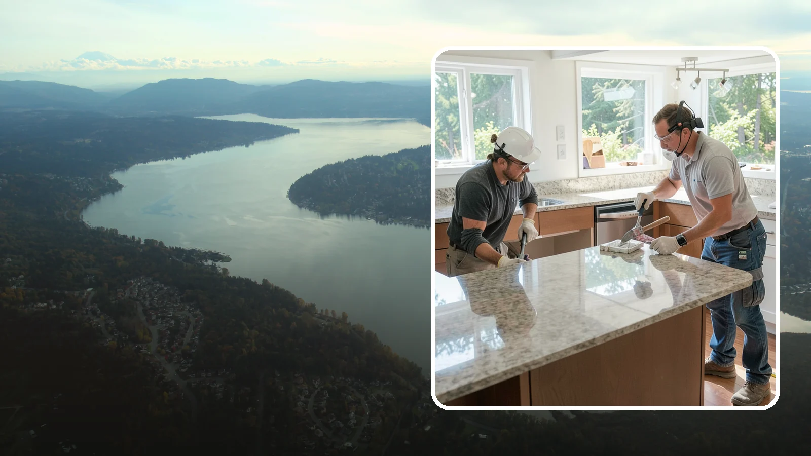 Porcelain Countertop Installation in Sammamish, King County, WA - Ultra-durable porcelain countertop installation with slim profiles, heat resistance, and highly realistic stone looks.