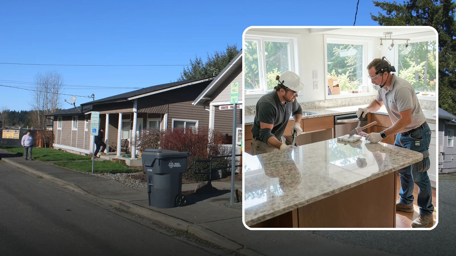 Porcelain Countertop Installation in South Prairie, Pierce County, WA - Ultra-durable porcelain countertop installation with slim profiles, heat resistance, and highly realistic stone looks.