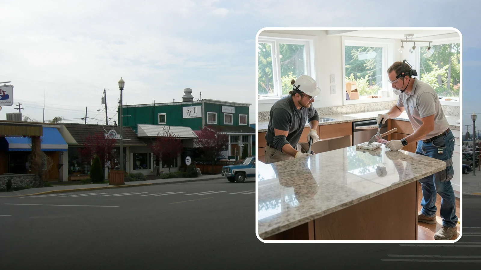 Porcelain Countertop Installation in Stanwood, Snohomish County, WA - Ultra-durable porcelain countertop installation with slim profiles, heat resistance, and highly realistic stone looks.