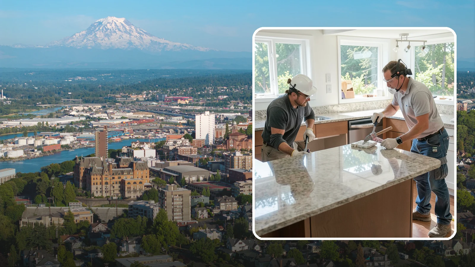 Porcelain Countertop Installation in Tacoma, Pierce County, WA - Ultra-durable porcelain countertop installation with slim profiles, heat resistance, and highly realistic stone looks.