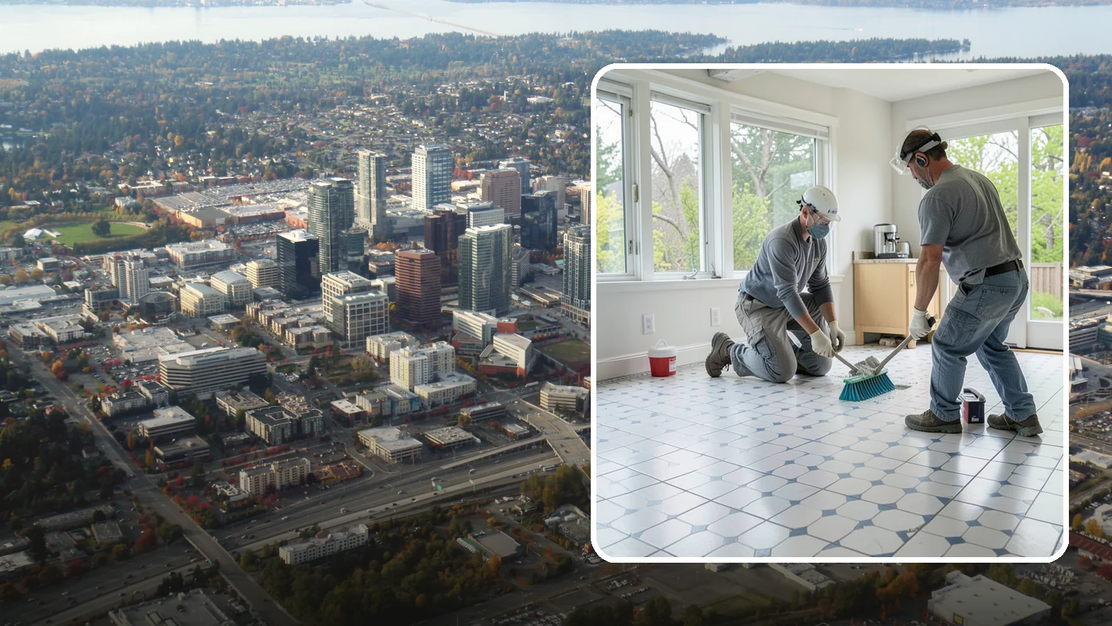 Porcelain Tile Flooring in Bellevue, King County, WA - Dense, water-resistant porcelain tile flooring engineered for the toughest and wettest spaces in your home.