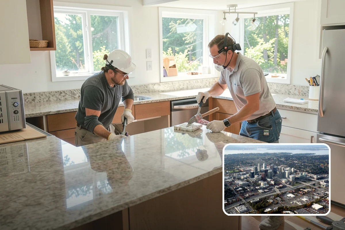 Porcelain Tile Flooring in Bellevue, King County, WA - Near-zero water absorption for wet areas