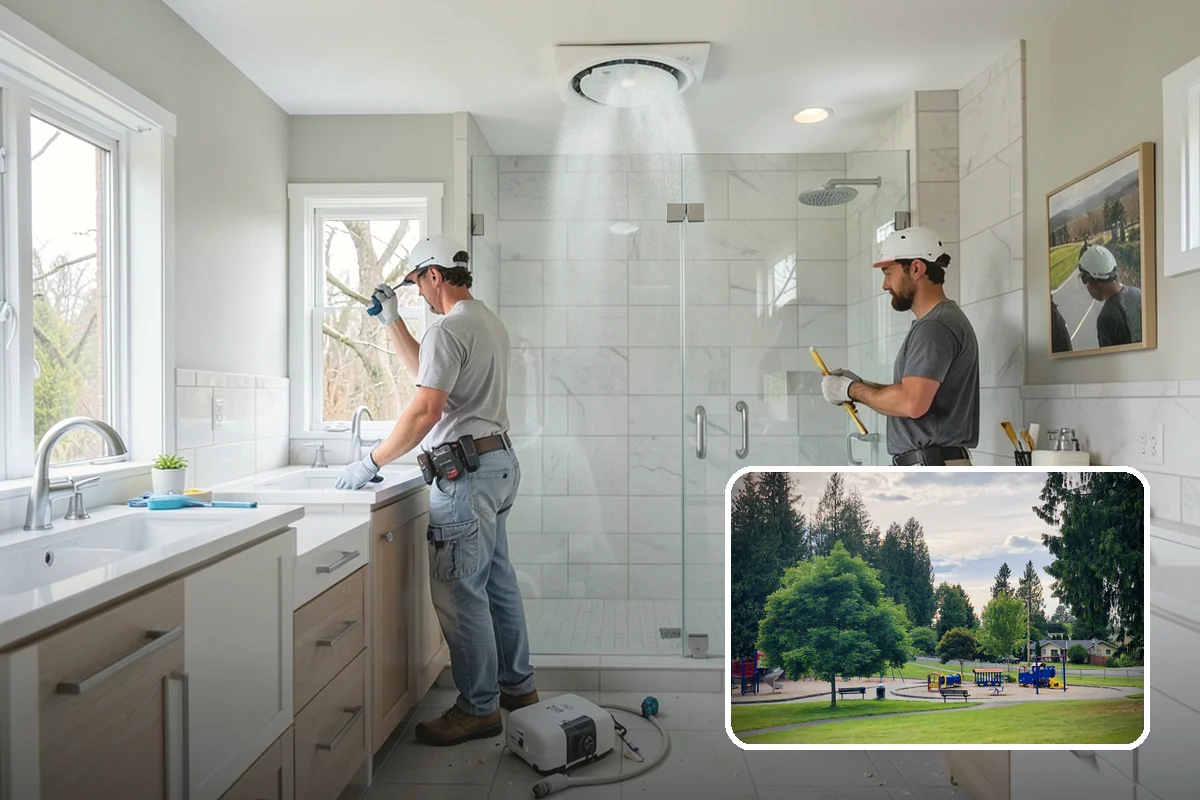 Porcelain Tile Flooring in Bonney Lake, Pierce County, WA - Near-zero water absorption for wet areas