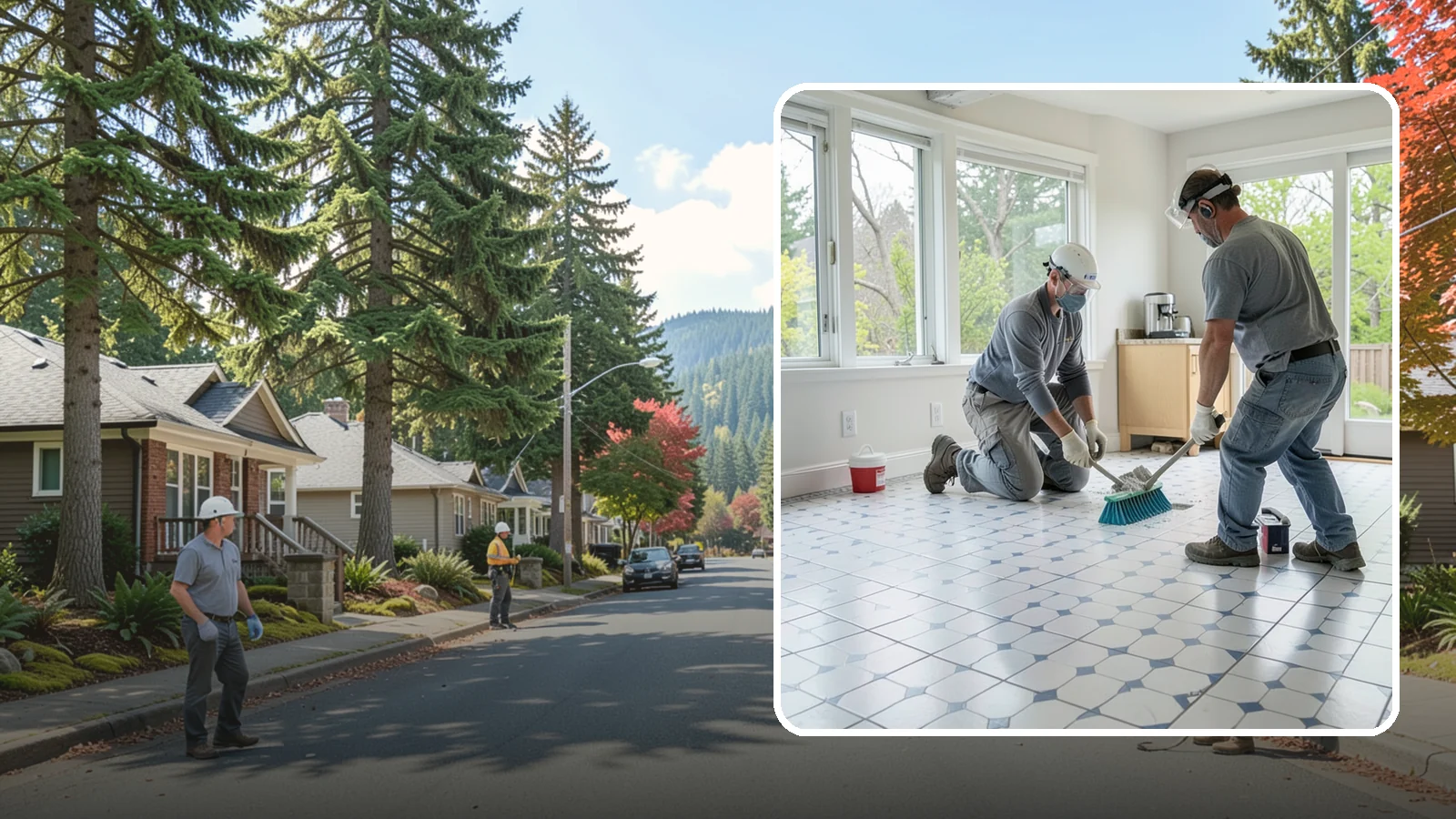 Porcelain Tile Flooring in Hunts Point, King County, WA - Dense, water-resistant porcelain tile flooring engineered for the toughest and wettest spaces in your home.