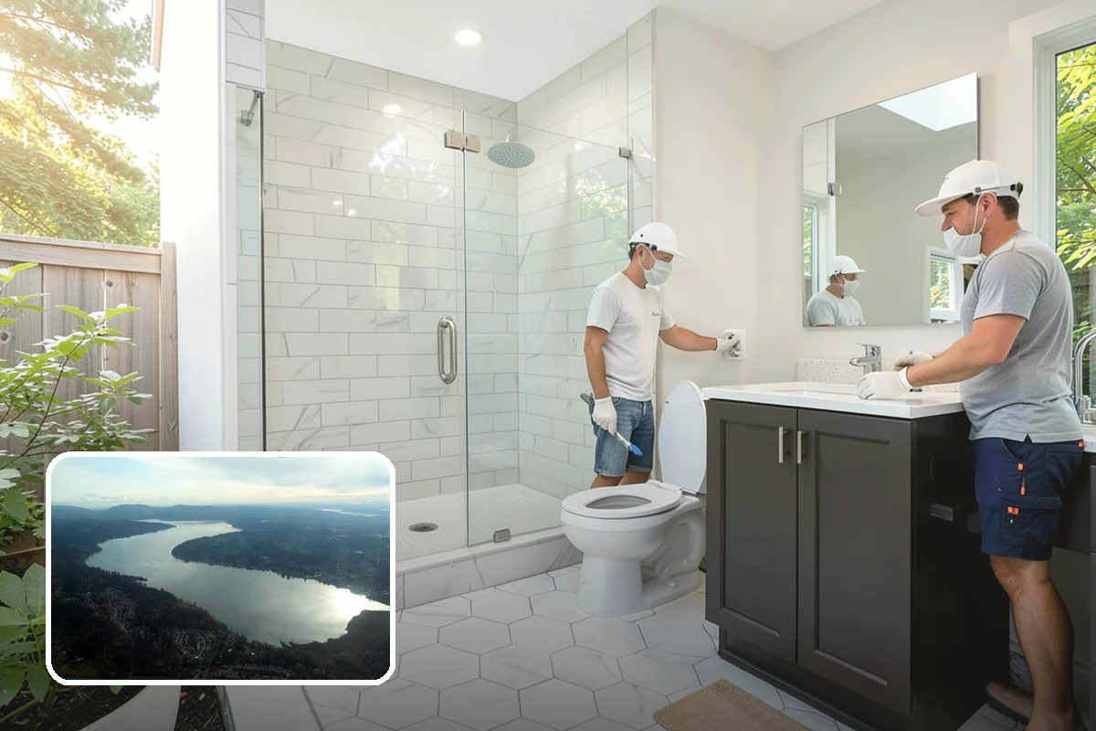 Porcelain Tile Flooring in Sammamish, King County, WA - Near-zero water absorption for wet areas