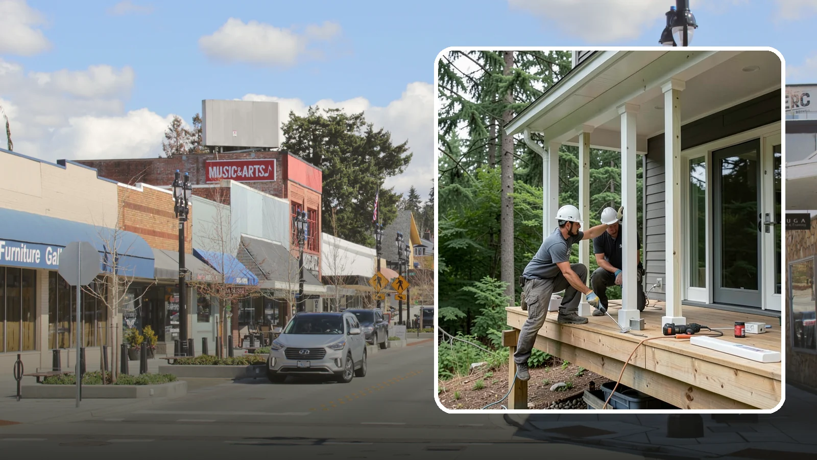 Porch Column Installation in Bothell, King County, WA - Porch column installation that provides structural support and defines your home's front facade.