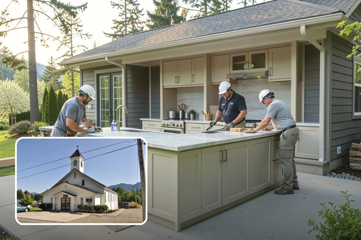 Porch Column Installation in Concrete, Skagit County, WA - Provides genuine structural roof support