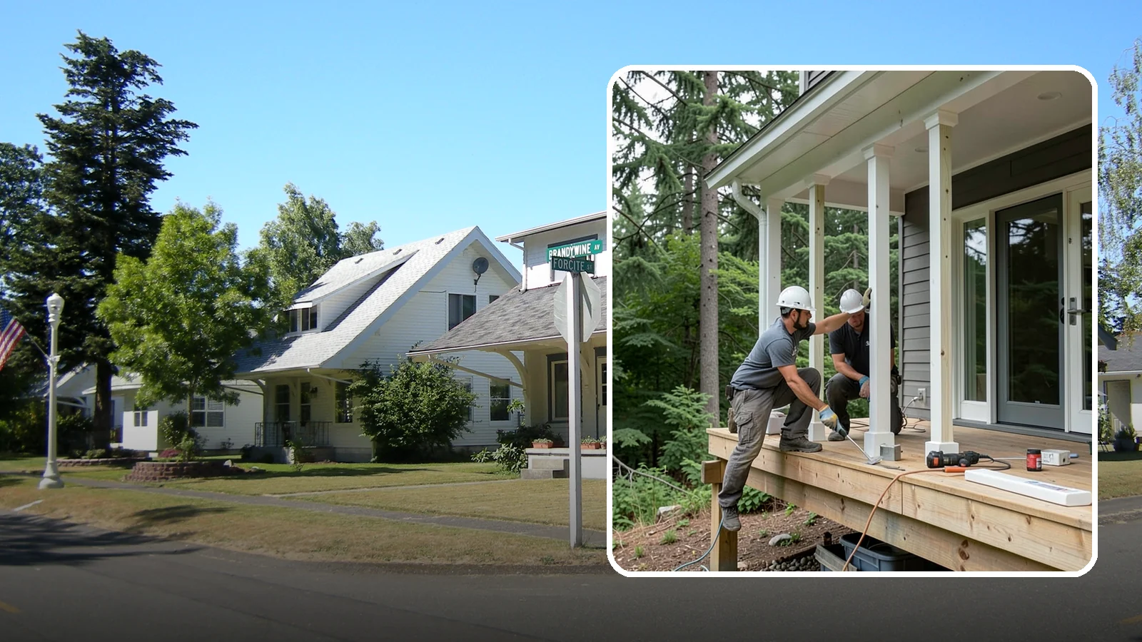 Porch Column Installation in DuPont, Pierce County, WA - Porch column installation that provides structural support and defines your home's front facade.
