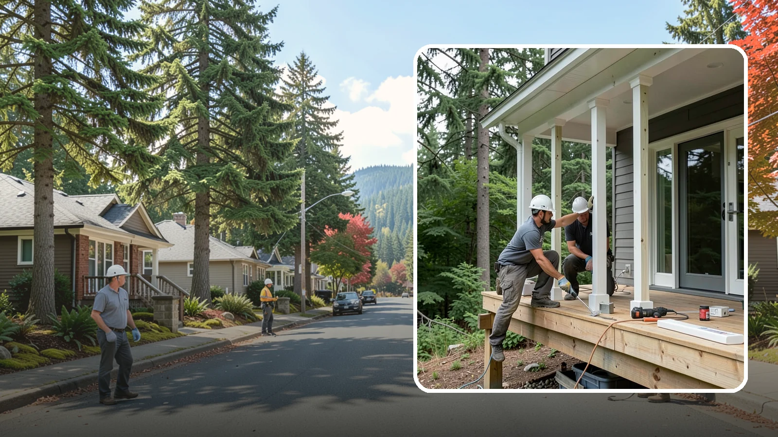 Porch Column Installation in Hunts Point, King County, WA - Porch column installation that provides structural support and defines your home's front facade.