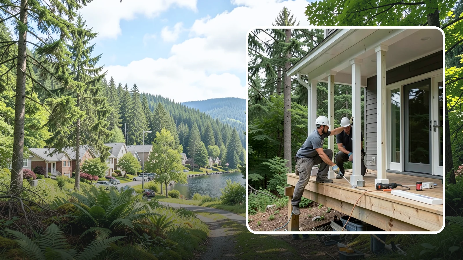 Porch Column Installation in Lake Forest Park, King County, WA - Porch column installation that provides structural support and defines your home's front facade.