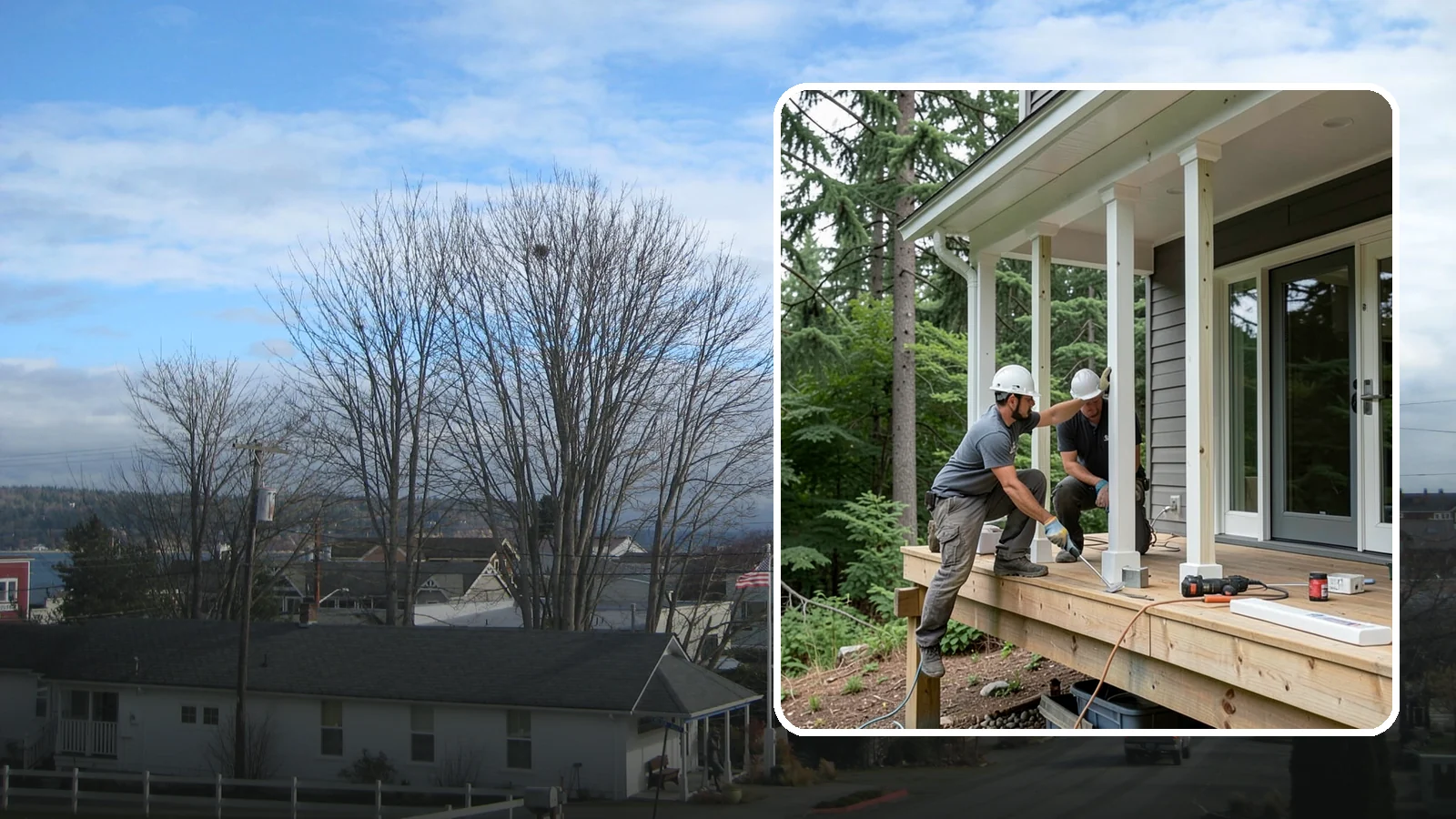 Porch Column Installation in Langley, Island County, WA - Porch column installation that provides structural support and defines your home's front facade.