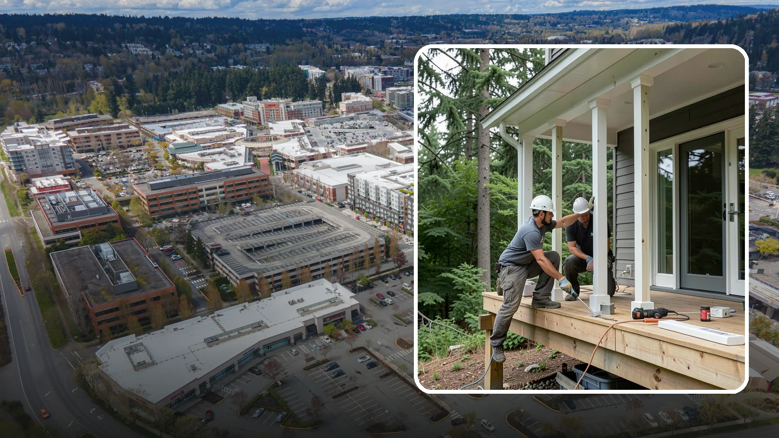Porch Column Installation in Redmond, King County, WA - Porch column installation that provides structural support and defines your home's front facade.