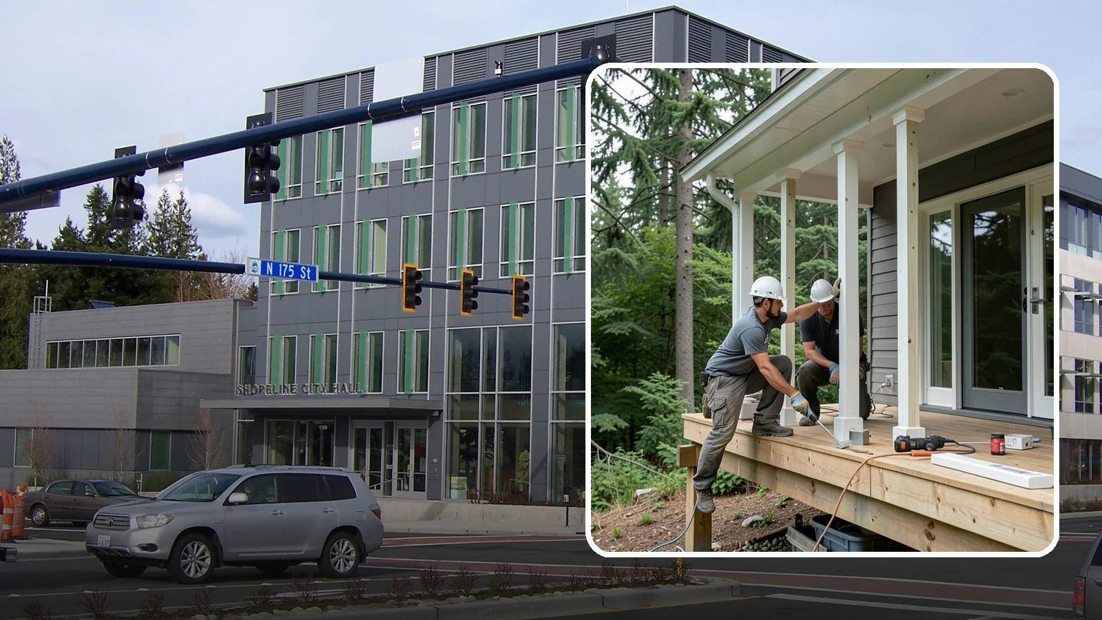 Porch Column Installation in Shoreline, King County, WA - Porch column installation that provides structural support and defines your home's front facade.