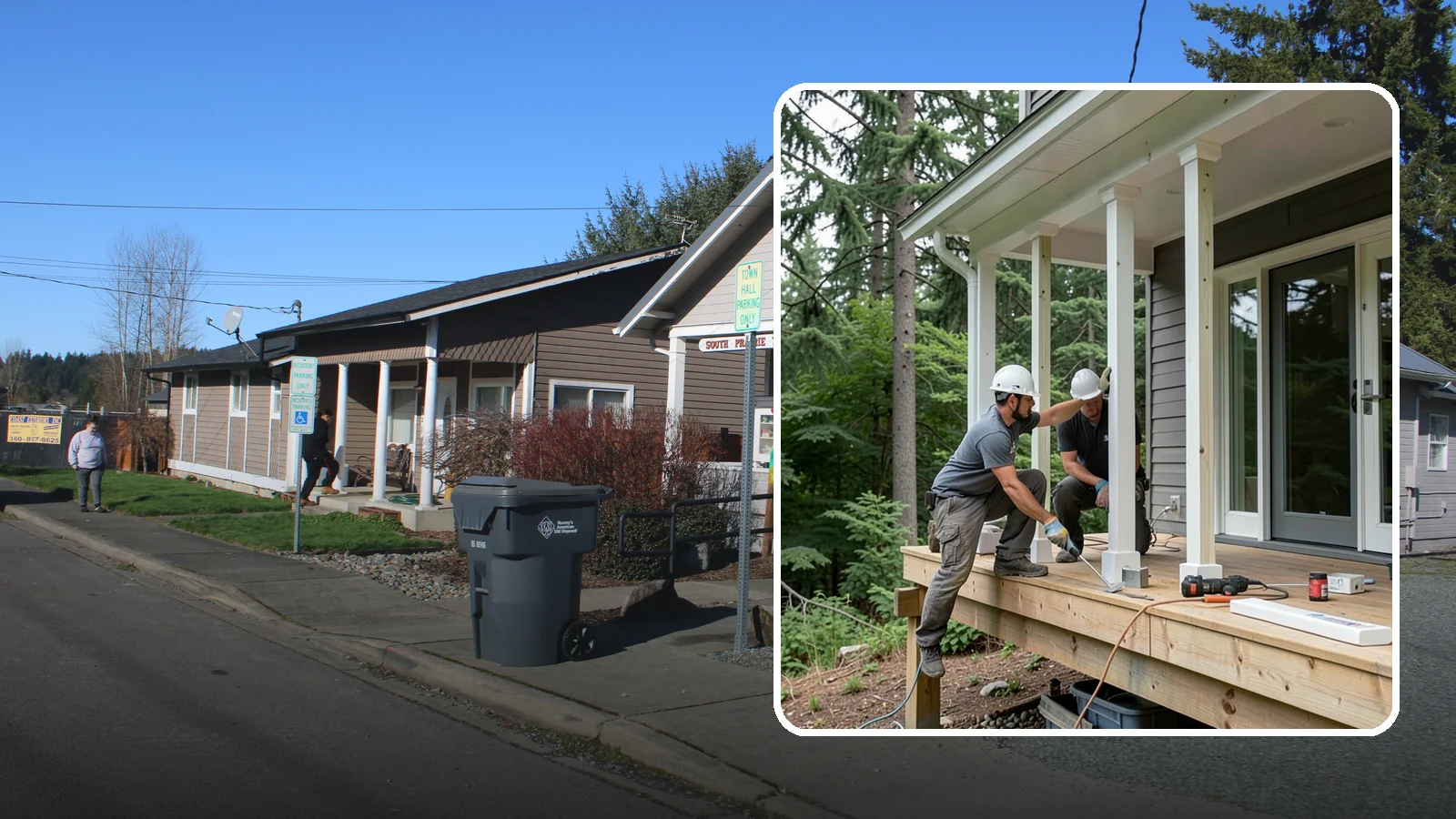 Porch Column Installation in South Prairie, Pierce County, WA - Porch column installation that provides structural support and defines your home's front facade.