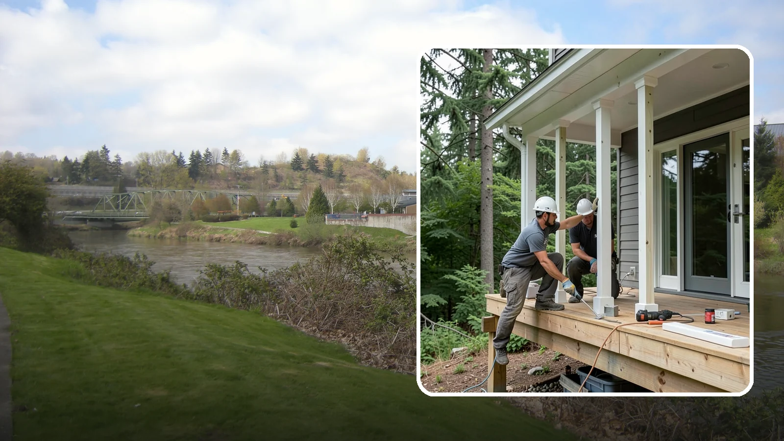 Porch Column Installation in Tukwila, King County, WA - Porch column installation that provides structural support and defines your home's front facade.