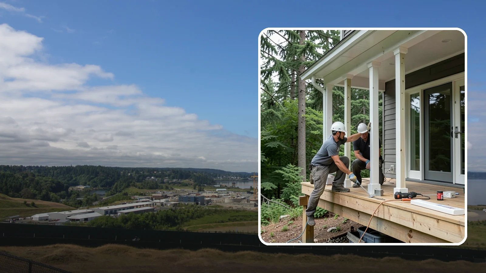 Porch Column Installation in University Place, Pierce County, WA - Porch column installation that provides structural support and defines your home's front facade.