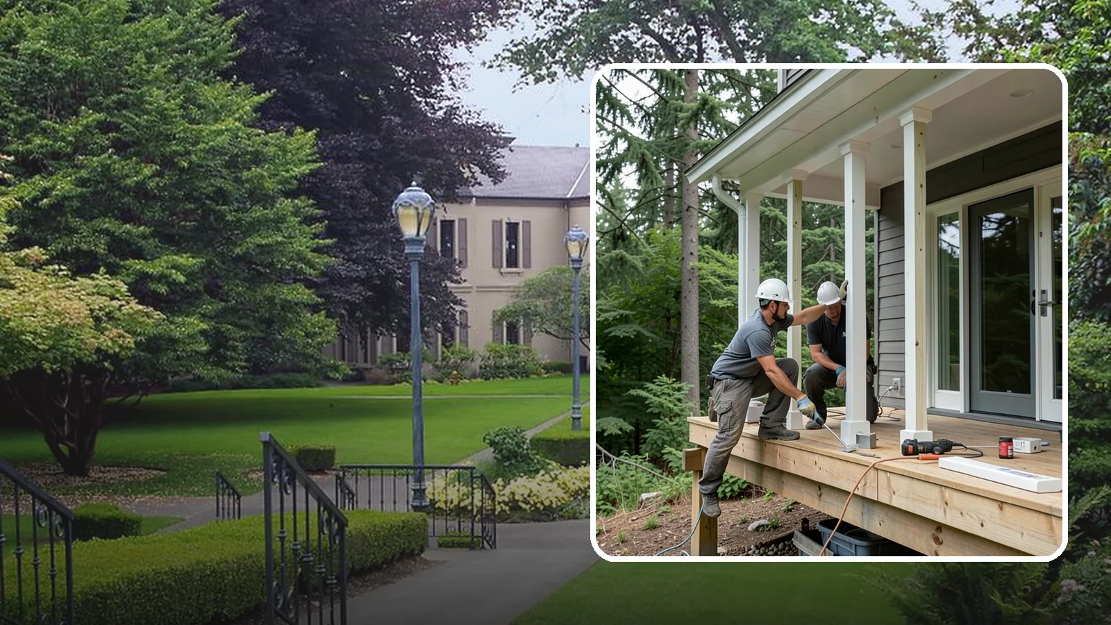 Porch Column Installation in Woodinville, King County, WA - Porch column installation that provides structural support and defines your home's front facade.