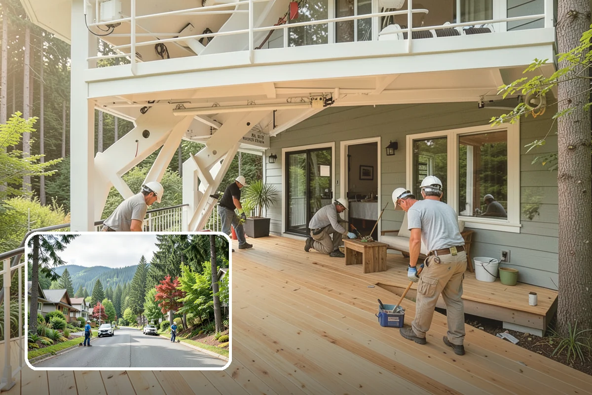 Porch Railing Installation in Darrington, Snohomish County, WA - Meets code for raised porch safety